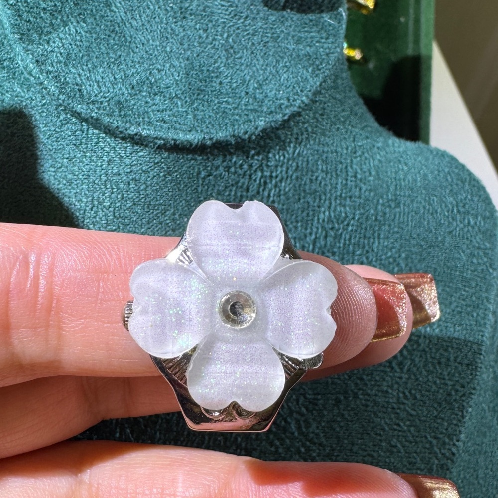 Silver Floral Quartz Ring Watch - Picture 3 of 5